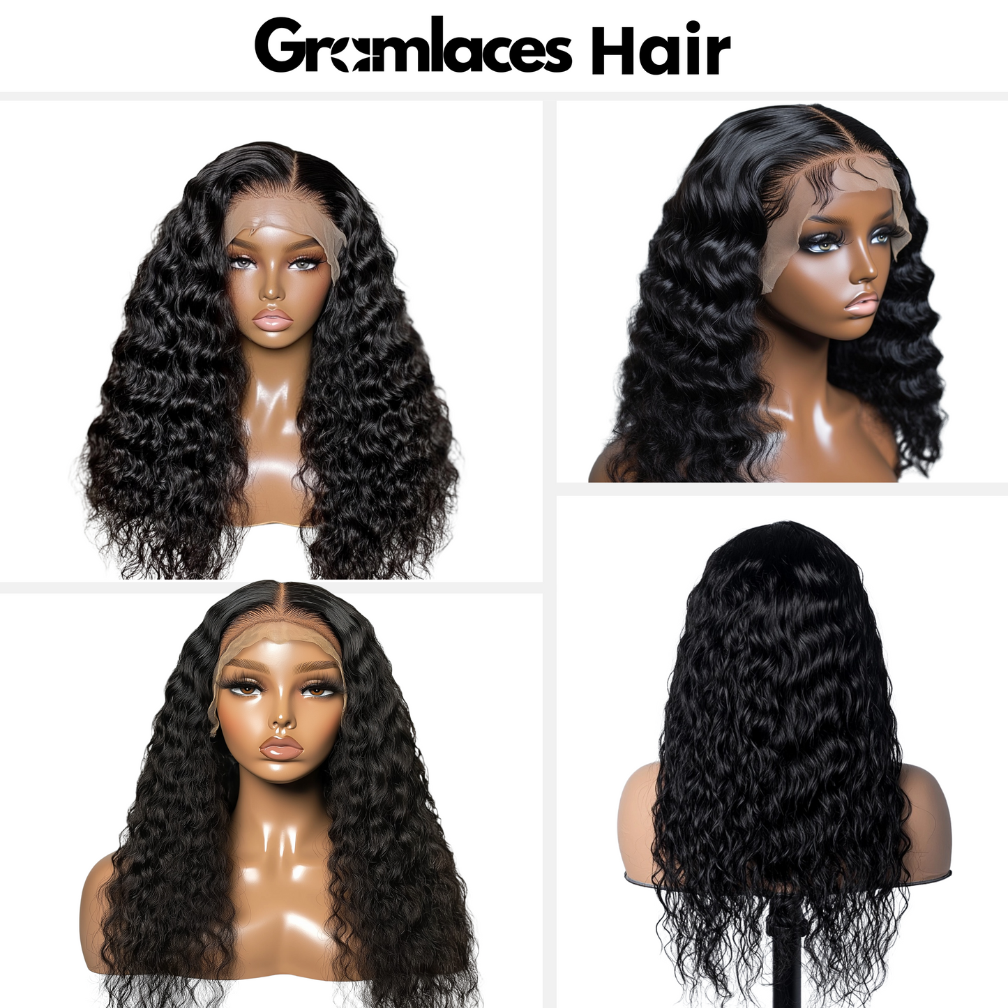 Gramelaces Hair Water Wave Lace Front 4X4 Closure Cheap Human Hair Wig Ready to Go