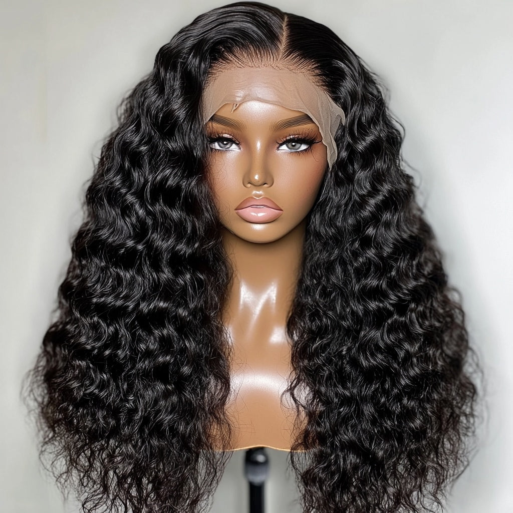 Gramelaces Hair Water Wave Lace Front 4X4 Closure Cheap Human Hair Wig Ready to Go